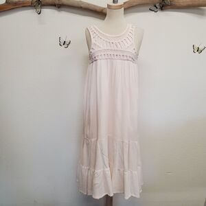 H&M conscious collection pale pink crochet gown